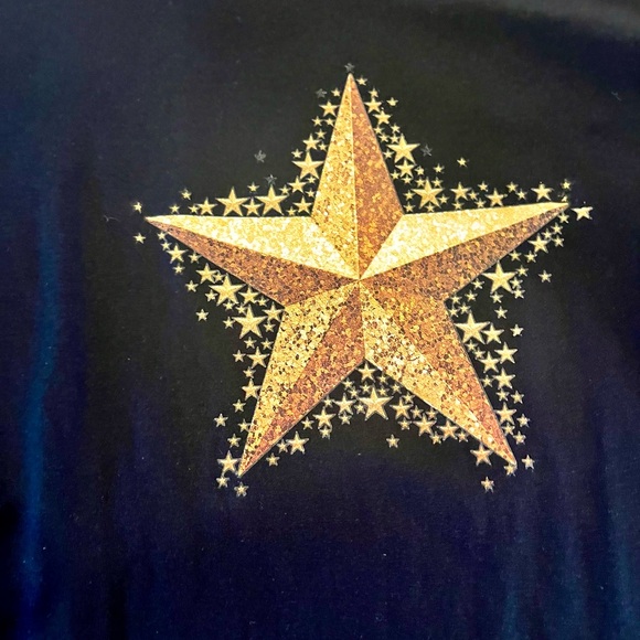 Black and Gold Star T-Shirt - Picture 1 of 3